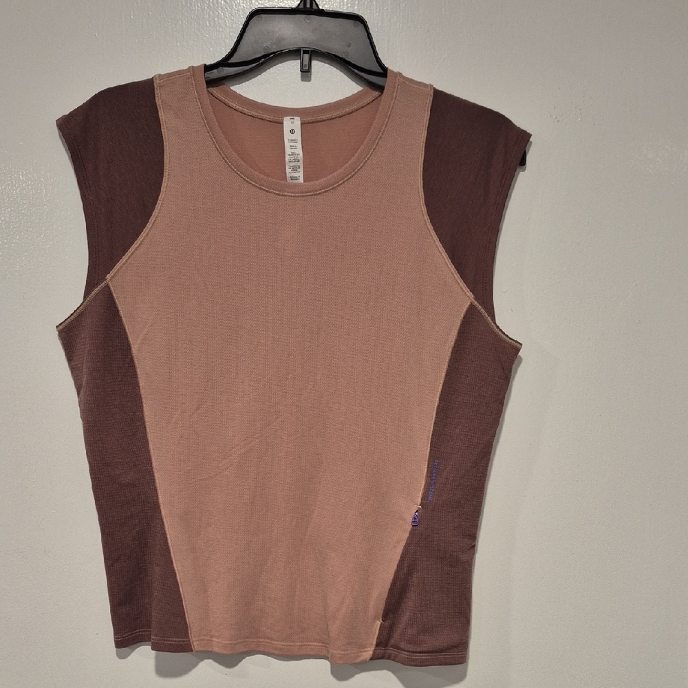 Sleeveless Colorblock Women's Tank Top in Mauve and Brown